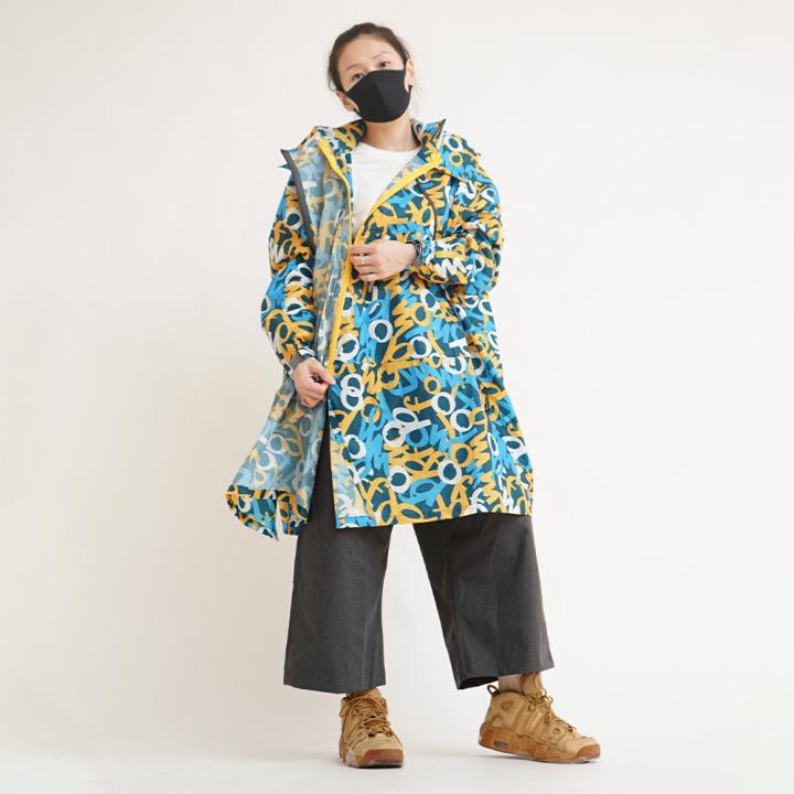 Áo mưa liền thân kiểu ba lô - ngụy trang graffiti